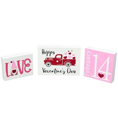The Lakeside Collection Valentine's and St Patrick's 3 Piece 2 in 1 Table Sign