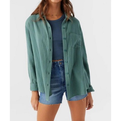Women's Leni Crinkle Double Gauze Button Down Shirt - O'NEILL