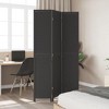 vidaXL Room Divider Screen - Solid Paulownia Wood 3-Panel Privacy Partition for Bedroom/Living Room/Office, Black, 105-110x200 cm - 4 of 4