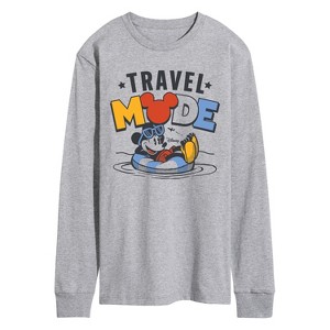Men's - Disney - Travel Mode Mickey Long Sleeve Graphic T-Shirt - 1 of 3