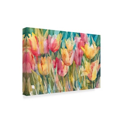Trademark Fine Art -Annelein Beukenkamp 'Pastel Tulips' Canvas Art