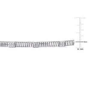EVERLY JEWELRY |Sterling Silver 3/8 CT TGW Cubic Zirconia 3.3mm flat omega design Bangle, 7.5 inch - 1 of 4