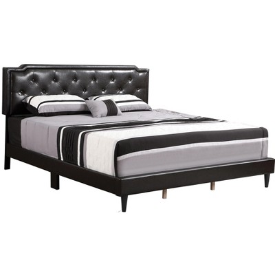 Passion Furniture Deb Cappuccino Tufted King Panel Bed : Target