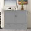 NicBex Full Size Murphy Bed 74.3" Wooden Bed Frame Wall Bed with 2 Spacious Drawers and USB Ports for Apartment and Living Room, Gray - 3 of 4