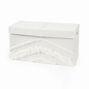 Sweet Jojo Designs Boy or Girl Gender Neutral Unisex Fabric Storage Toy Bin Bohemian Fringe Ivory - 1 of 4