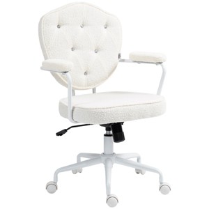 GlasFlength Task and Office Chairs Adjustable Office Chair Ergonomic Swivel Chair Computer Arm Chair for Long Sitting, White, 24.8"*24.2"*39.8" - 1 of 4