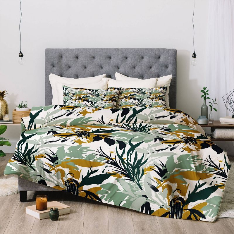 Marta Barragan Camarasa Botanical Brushstrokes Comforter & Sham Set Green - Deny Designs, 4 of 8