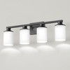 DORESshop 27 in. 4 Light Bathroom Vanity Light, Modern Matte Black Bathroom Lights Fixtures Over Mirror with Clear Glass Shade - 4 of 4