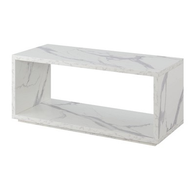 Northfield Admiral Coffee Table with Shelf White Faux Marble - Breighton Home