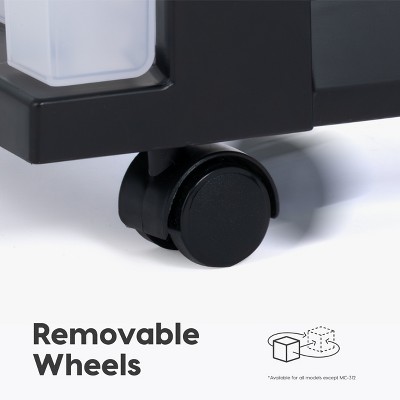 White 3-Drawer Plastic Rolling Storage Cart with Organizer Top