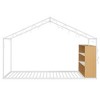 TIRAMISUBEST Twin/Full Size Metal Bed House Bed Frame with Storage Shelves and LED Lights, Metal House Floor Bed Montessori Bed with Roof Design - 4 of 4