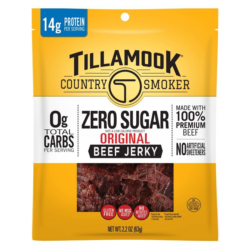 Tillamook Zero Sugar Original Beef Jerky - 2.2oz, 1 of 6
