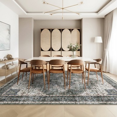 Area Rug Washable Non Slip Bedroom Rugs Large Indoor Vintage Under Table Carpet for Dining Room