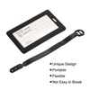 Unique Bargains PVC Adjustable Strap Backpack Travel ID Luggage Tags 2 Pcs Black - 3 of 4