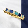 Ross-Simons Turquoise, Lapis and 1.00 ct. t.w. White Topaz Bracelet in 18kt Gold Over Sterling - 3 of 4