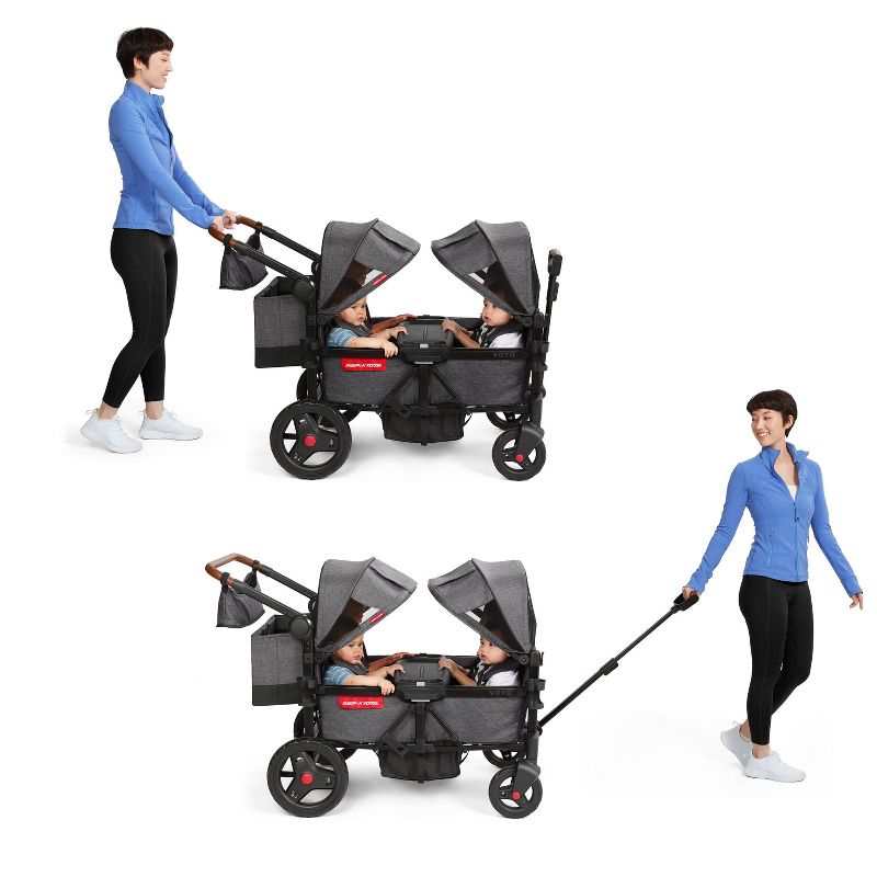 Radio Flyer Voya Quad Baby Stroller Wagon - Gray/Black, 4 of 22