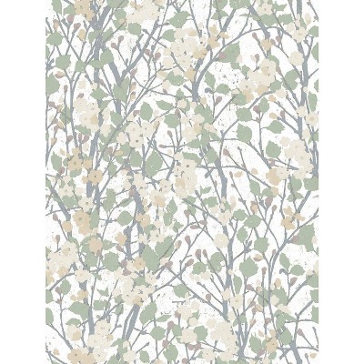 RoomMates Willow Branch Peel and Stick Wallpaper White