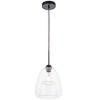 Elegant Lighting Kason 1 light Black and Clear glass pendant - 4 of 4