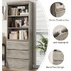 Homhougo Bookcase with Drawers 70.27 Inches Tall Bookshelf Farmhouse Bookcases Wooden Deep Bookshelves Storage Cabinet Organizer - 4 of 4