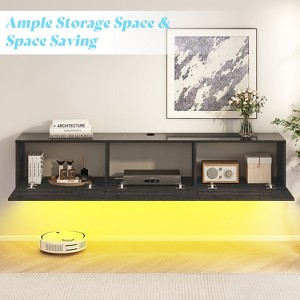 AMERLIFE Floating TV Stand with LED Lights and Power Outlet for TVs Up to 80" - 1 of 3