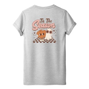 Simply Sage Market Tis The Season Pumpkin Ghost Front And Back Short Sleeve Tee - 1 of 4