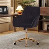 VASIP Modern  Velvet Home Office Chair,Makeup Vanity Chair with Wheels, Adjustable Swivel Computer Task Chair for Bedroom, Makeup Room - 2 of 4