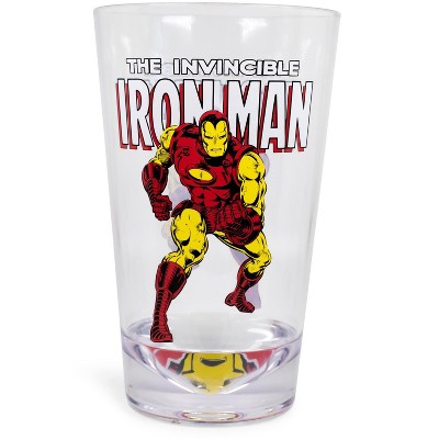 Just Funky Marvel Retro Iron Man 16oz Shatter-Proof Acrylic Cup