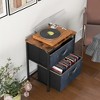 Tangkula 2PCS Nightstand End Side Table Dresser w/ 2 Pull-out Fabric Drawers for Bedroom - 2 of 4