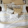 Lyngins 9-Piece Cotton Percale Comforter Set – Cottage Shabby Chic Paisley Print, Lace Taping, Oeko-Tex Certified, Cal King Bedding Set - 2 of 4