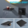 ChicFurnit Bathroom Sink Faucet Wall Mount Bathtub Faucet Single Handle Waterfall Spout for Modern Bathrooms, Black, 14.37"*8.07"*3.15" - 3 of 4