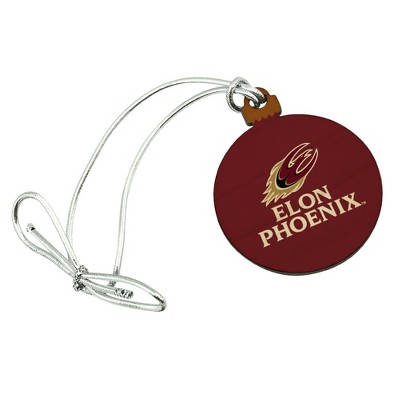 Elon University Phoenix Logo Mini Small Tiny Wood Christmas Tree Holiday Ornament