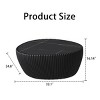 Goose Egg Shaped Marble Coffee Table, Modern PU Leather Wrapped Accent Table with MDF Frame,Small Side Table for Living Room or Office-Koiai - 4 of 4
