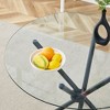 NicBex Morden Round Glass Dining Table Dining Table with Glass Tabletop and Metal Legs for 4 for Kitchen, Gold - 3 of 4