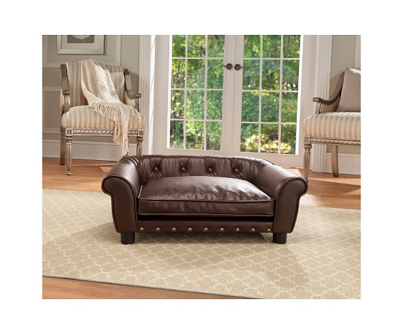 Enchanted Home Pet Brisbane Tufted Pet Sofa - Brown