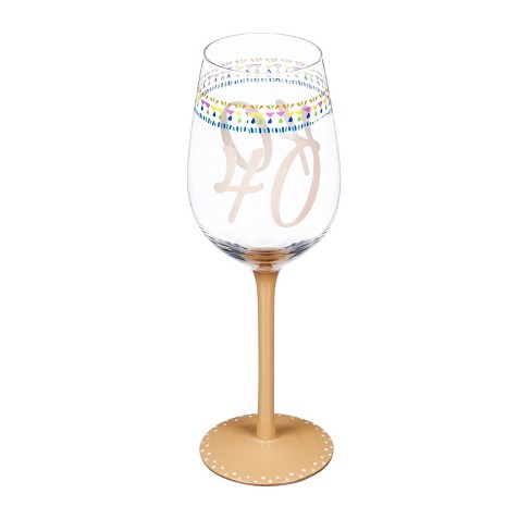 Personalised Rose Gold 40th Birthday Wine Glass Etsy