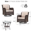 ODK 3 Pieces Patio Furniture Set, Outdoor Wicker Swivel Rocker Patio Set, 360-Degree Swivel Rocking Chair, with Premium Cushions and Table - 2 of 4