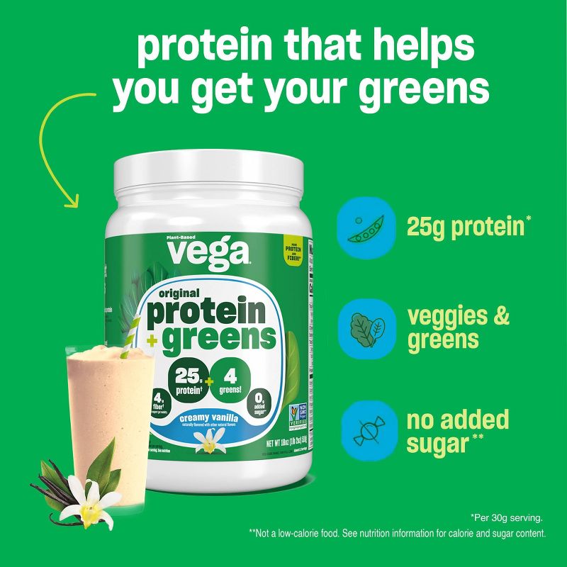 Vega Protein and Greens Vegan Plant Based Powder - Vanilla, 5 of 9