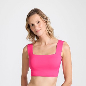 Lands' End Women's Square Neck Midkini Swimsuit Top - 1 of 4