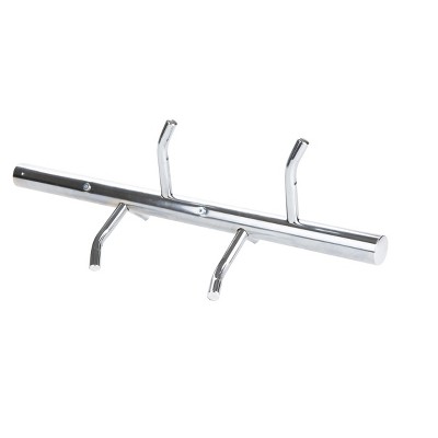 Silver Heavy-Duty Metal Freestanding Coat Rack with 6 Hooks