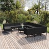 vidaXL 13 Piece Outdoor Patio Lounge Set with Cushions - Black Poly Rattan Modern Farmhouse Style – Assembly Required - 2 of 4