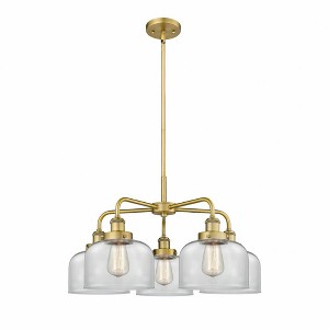 Bell - 5 Light Stem Hung Chandelier In Art Deco Style-14.75 Inches Tall and 26 Inches Wide - 1 of 1