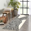 Washable Modern Contemporary Striped Rug Non Slip Low Pile Rug Soft Throw Floor Cover Foldable Indoor Carpet for Living Room Bedroom Playroom Nursery - 3 of 4