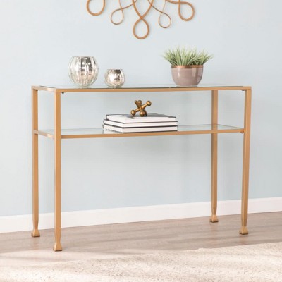 Dillard Narrow Long Console Table Deep Gold - Aiden Lane