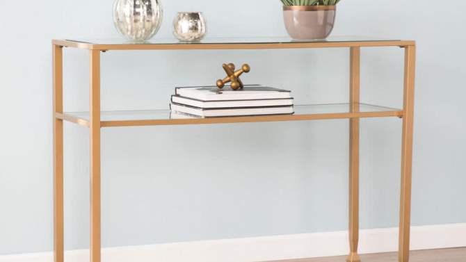 Jamel Metal/Glass Console Table Gold - Aiden Lane, 2 of 9, play video