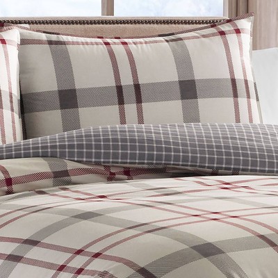 Twin Cotton Plaid Duvet Cover and Sham Set