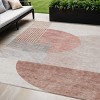 Copper Red And Gray Geometric Washable Indoor Outdoor Area Rug - 2 of 4