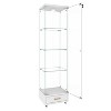 Okak Modern Display Case, Quick-assembly Bookshelf with 4 Shelves and Drawer, Cube Storage Organizer for Living Room and Bedroom, White - 3 of 4