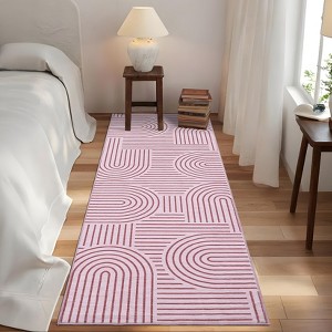 Modern Abstract Rug Washable Rug Non Slip, Low Pile Thin Foldable Mat - 1 of 4