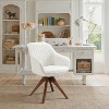 Art Leon Comfortable Fabric Swivel Accent Chair with Solid Oak Wood Legs - 3 of 3