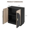 Mid-Century Fluted 43" Buffet Cabinet - Adjustable & Modular for Dining to Living w/ Arched Doors & Kitchen Storage, Black Brown - 3 of 4